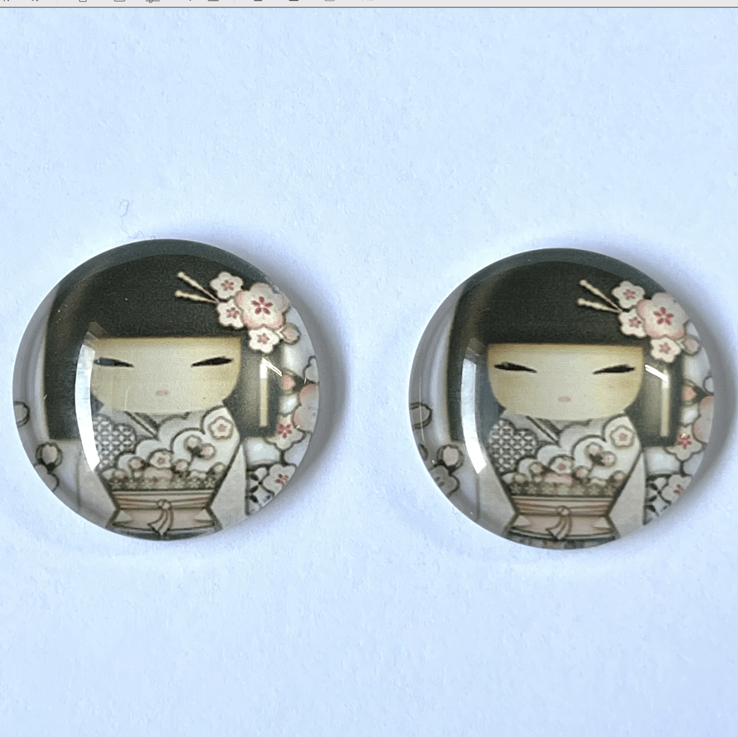 Sundaylace Creations & Bling Resin Gems 20mm Anime Cartoon with blossoms Character Round Acrylic Printed Resin Gem