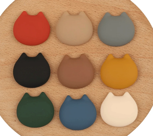 20mm Mustard Cat Shaped Matte Rubber Matte, Glue on, Resin Gem, (Sold in Pair)