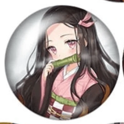 20mm Nezukio Face Girl Anime "Demon Slayer" Anime Character Round Printed, Glue on, Resin Gem, (Sold in Pair)