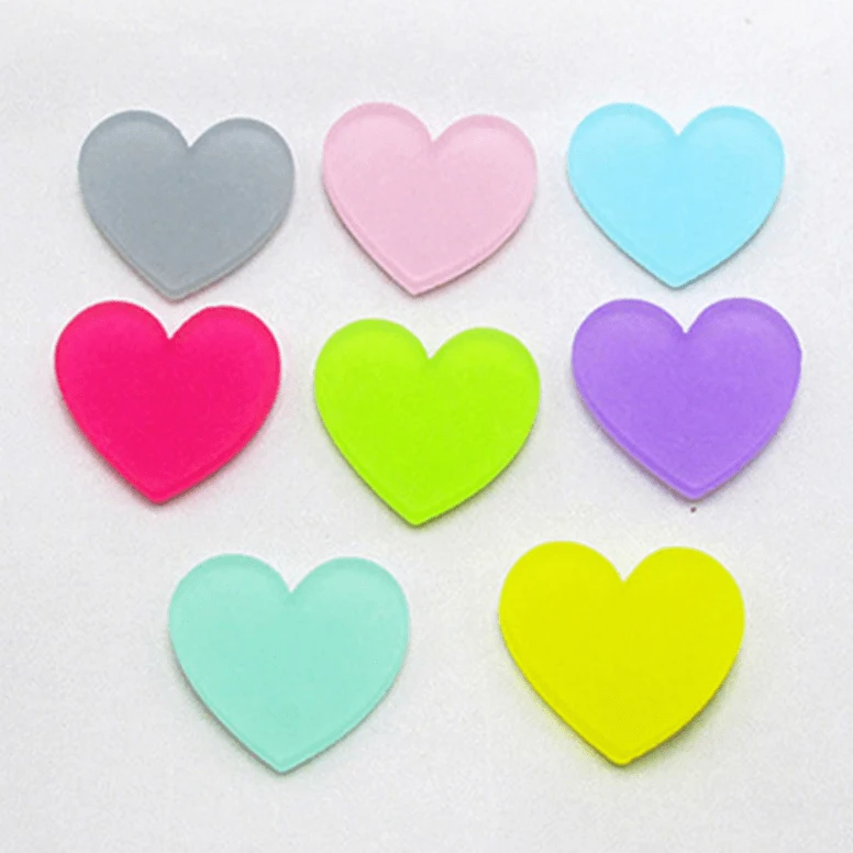 Sundaylace Creations & Bling 20mm Frosted Matte Acrylic Heart, Glue on, Resin Gems (Sold in Pair)