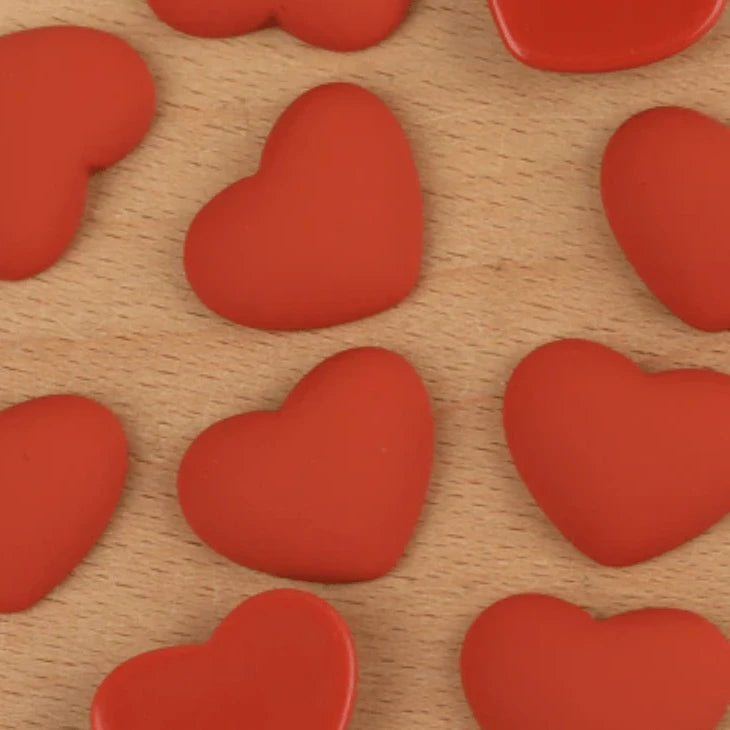 Sundaylace Creations & Bling Resin Gems Red Terra Cotta Heart 20mm HEART Shaped Matte Rubber Gems, Glue on, Matte Resin Gems