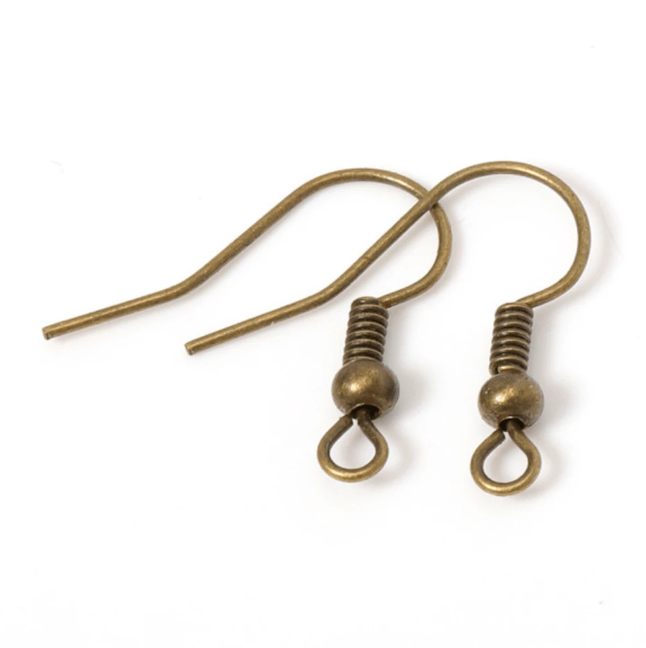 Sundaylace Creations & Bling Earring Findings 20mm Plated Earring Hooks Earring Findings Nickel Free, Antique Copper Colour (10 pairs)