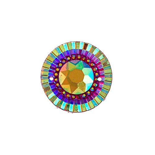 John Beads Resin Gems 20mm Red AB Piiki Stone Round, Sew-on, Resin Gem