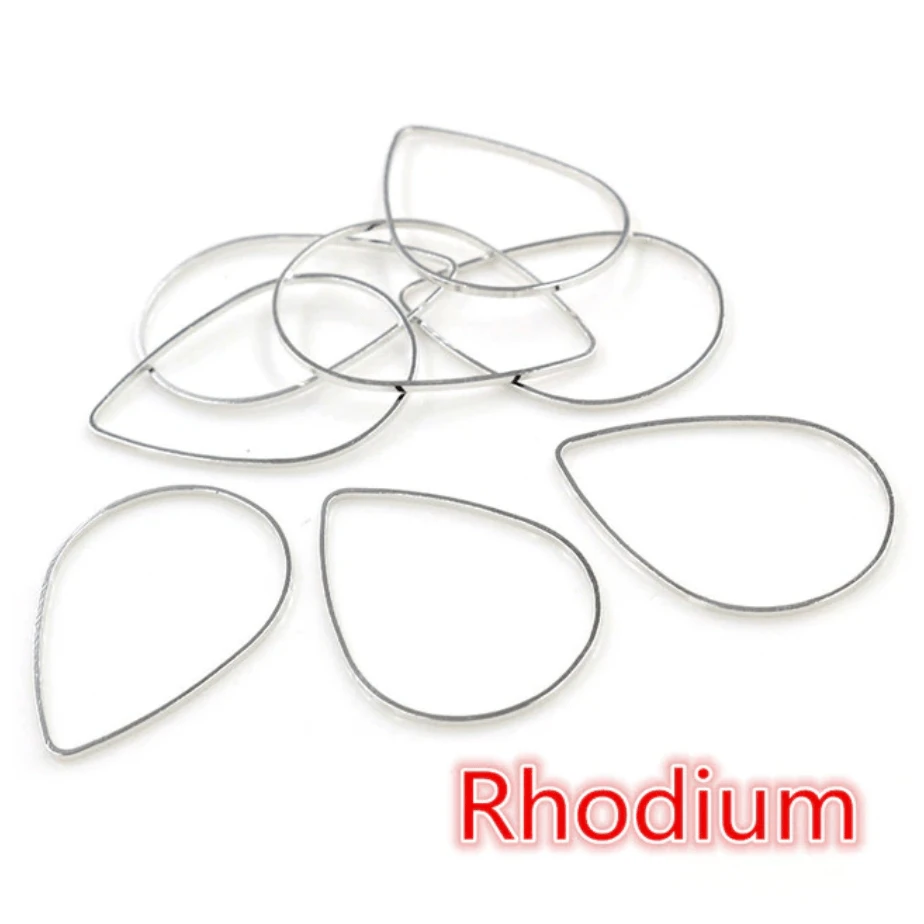 John Beads Basics 22*30mm Rounded Teardrop Silver Earring Findings 10 pcs, Basics