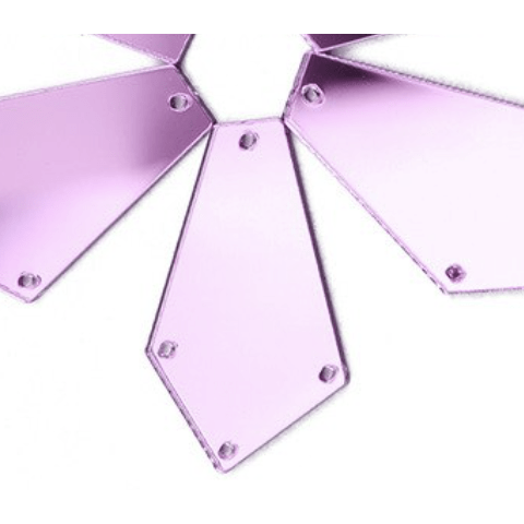 Sundaylace Creations & Bling Mirror Gems 22*37mm Large Purple Mirror Coffin Shaped, Sew on, Mirror Resin Gem (Sold in Pair)