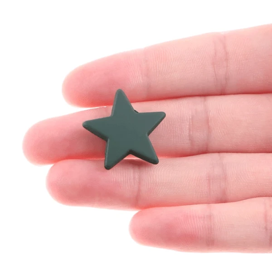 Sundaylace Creations & Bling 22mm Matte Rubber Star Shaped Flat with side hole, Acrylic Bead Resin Gems