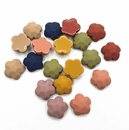 Sundaylace Creations & Bling Resin Gems 22mm Matte Tumbled Floral Shaped Gem, Glue on, Resin Gem (Sold in Pair)