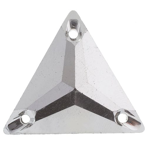 Sundaylace Creations & Bling Resin Gems 22mm Silver Vintage Metallic Triangle, Sew on, Resin Gems