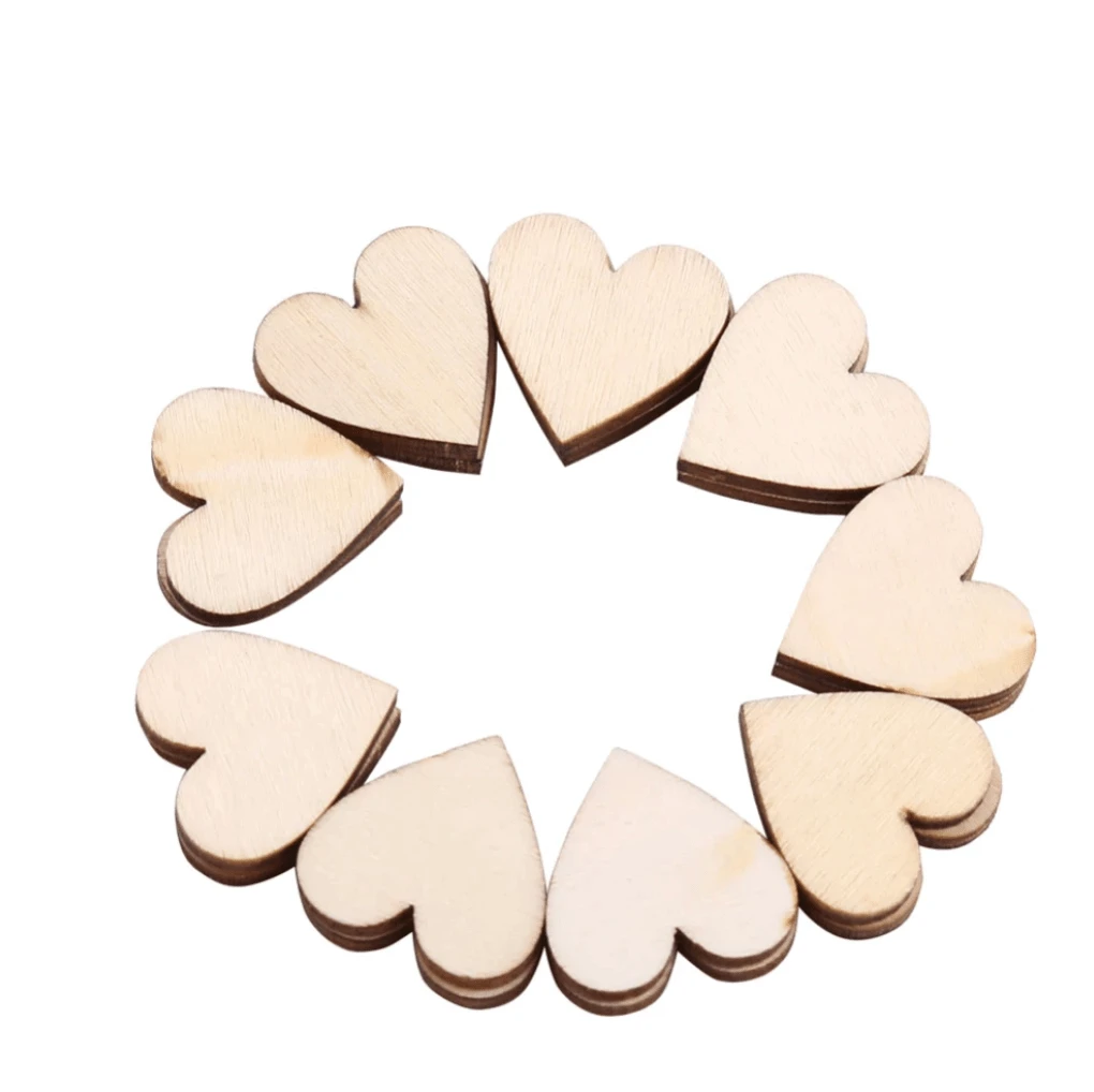 25mm DYI Wood Heart no holes, glue on, Wooden Gem Resin Gems