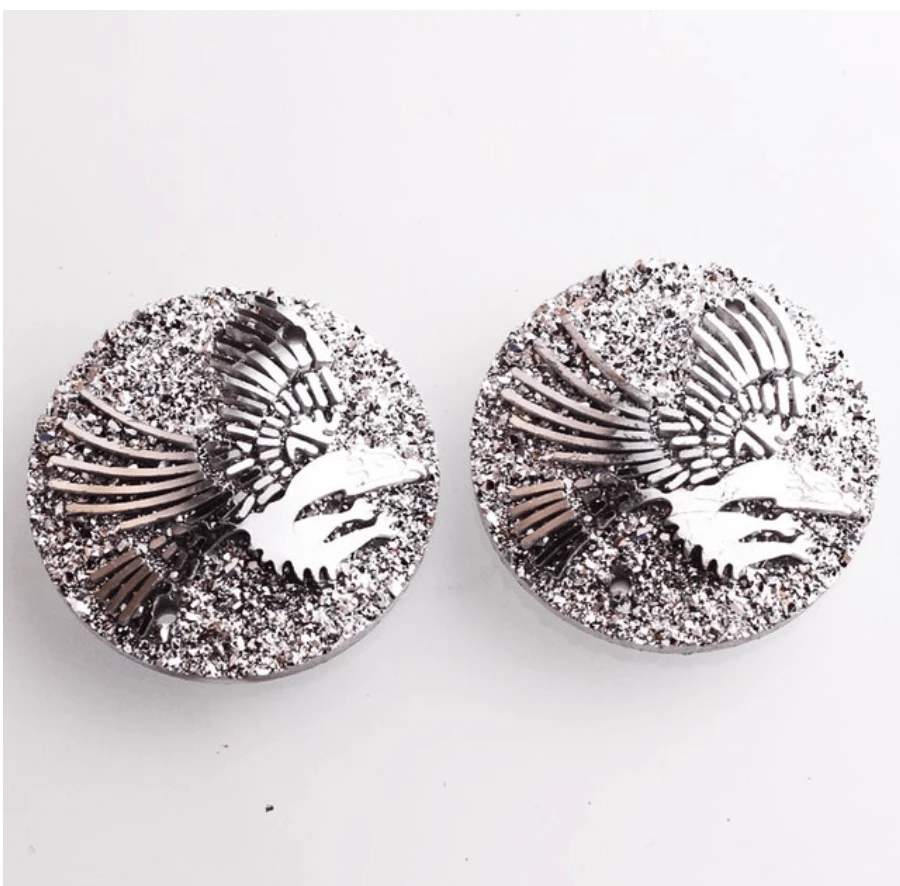 Sundaylace Creations & Bling Resin Gems 25mm Eagle Bird Pattern, Sew on, Resin Gem