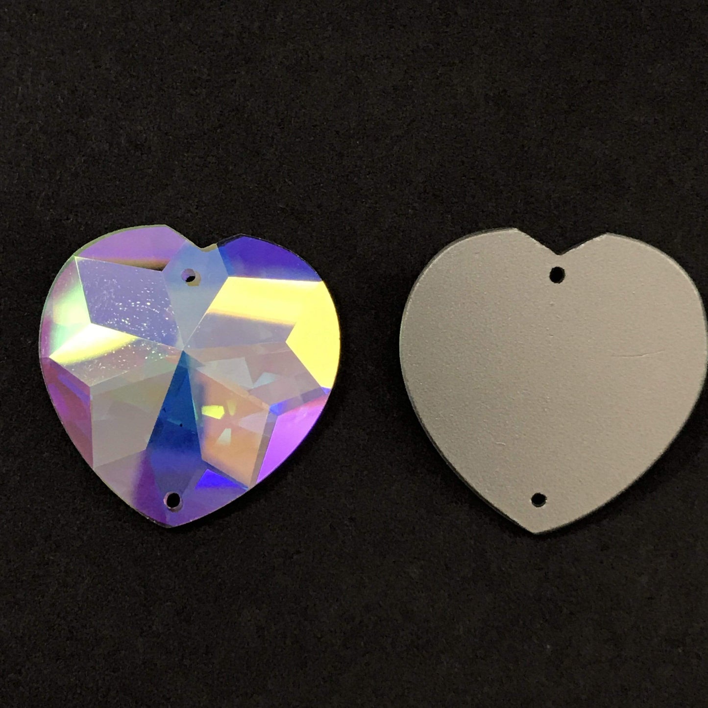 Sundaylace Creations & Bling Fancy Glass Gems 25mm Heart AB 8-pointed star design, Sew on, Fancy Glass Gem