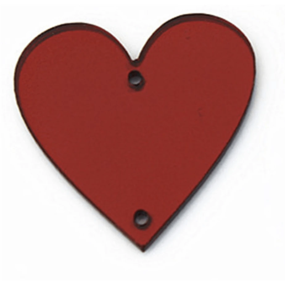 Sundaylace Creations & Bling Glass Gems 25mm Mirror Heart Cabochon/Gem in Silver and Gold Glue On, Silver/Red/Gold/Blue