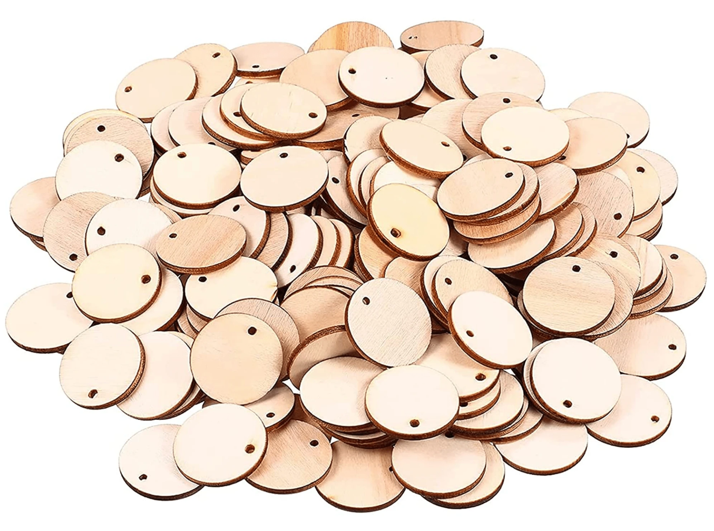 Sundaylace Creations & Bling Resin Gems 25mm Wooden Disks, DYI Paint/Wood burning, Sew on, Wood Gems (Sold in Pair)