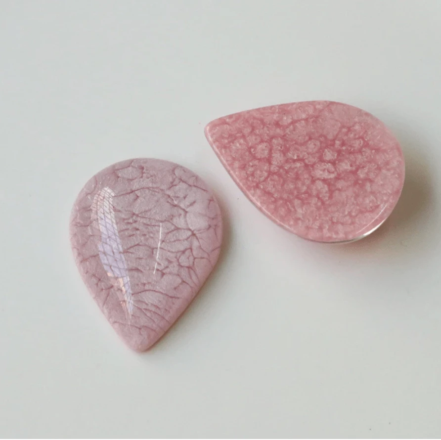 Sundaylace Creations & Bling Resin Gems 26*35mm Pastel with White Cracked Resin Design Teardrops, Glue on, Resin Gems