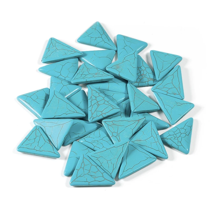 Sundaylace Creations & Bling Stone Gem 24mm Turquoise Long Triangle Semi Precious, Glue on, Stone Gem