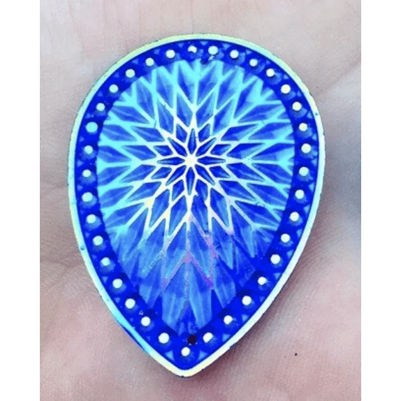 29*39mm, Blue Starblanket, Starblanket Pattern Large Teardrop Sew On, Resin Gem, (Sold in Pair)