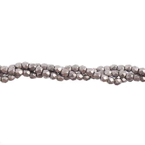 Sundaylace Creations & Bling Fire Polished Beads 2mm Czech Fire Polish, Saturated Metallic Almost Mauve, (~150pcs/3 strings)