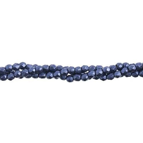 Sundaylace Creations & Bling Fire Polished Beads 2mm Czech Fire Polish, Saturated Metallic Ultra Violet *Dark Blue*, ~150pcs/3 strings per bag