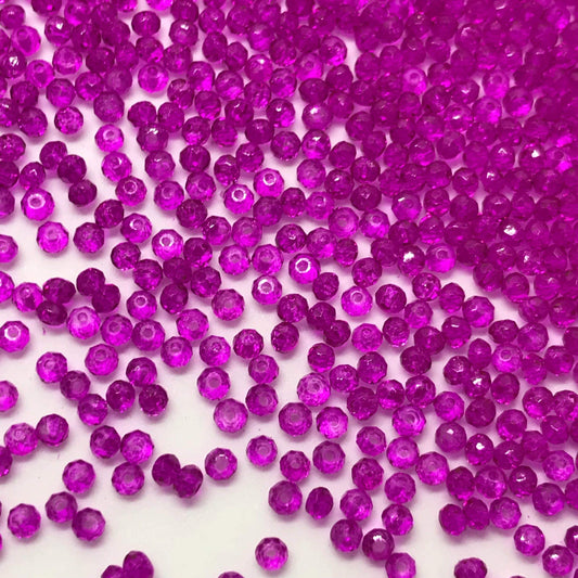 Sundaylace Creations & Bling Rondelle Beads 2mm Rose Dyed Crystal Glass Rondelle Bead