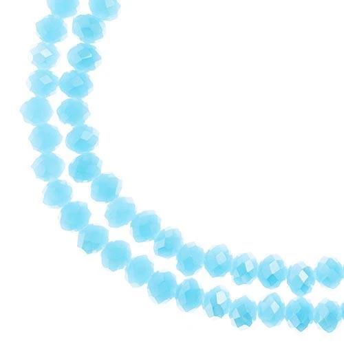 Sundaylace Creations & Bling Rondelle Beads 3*4mm Crystal Lane Rondelle, Opaque Blue AB