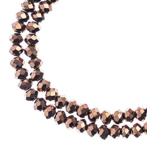 Sundaylace Creations & Bling Rondelle Beads 3*4mm Crystal Lane Rondelle, Opaque Copper Iris