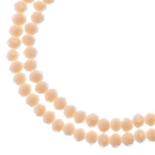 Sundaylace Creations & Bling Rondelle Beads 3*4mm Crystal Lane Rondelle, Opaque Light Cream