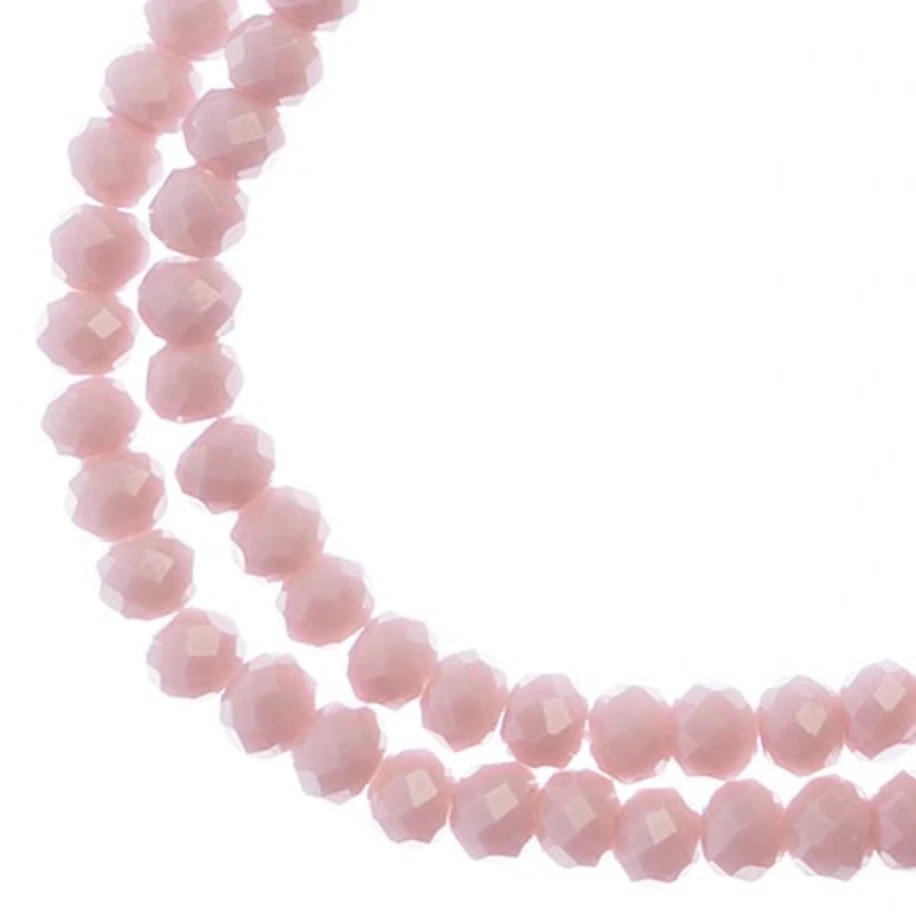 3*4mm Crystal Lane Rondelle, Opaque Light Purple Rondelle Beads