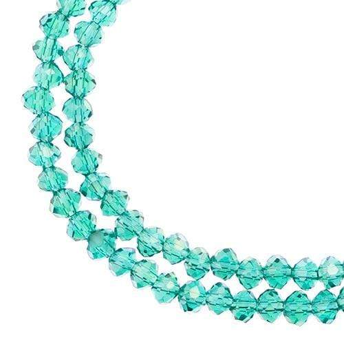 Sundaylace Creations & Bling Rondelle Beads 3*4mm Crystal Lane Rondelle, Transparent Dark Green AB