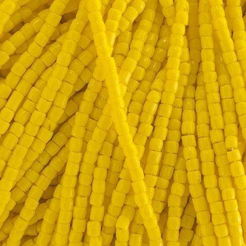 Preciosa Ornela 3-cut Beads Hank 3 Cut 10/0 Beads, Golden Yellow *Hank Opaque