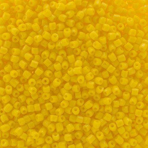 Preciosa Ornela 3-cut Beads Hank 3 Cut 10/0 Beads, Golden Yellow *Hank Opaque