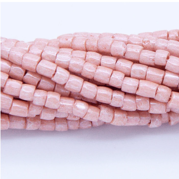 Preciosa Ornela 3-cut Beads 3 Cut 9/0 Beads, Light Rose Luster Opaque *Limited time Hank* 9SC392-A3