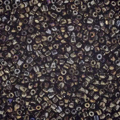 Preciosa Ornela 3-cut Beads 3 Cut 9/0 Beads Opaque Brown AB Loose (Metallic)