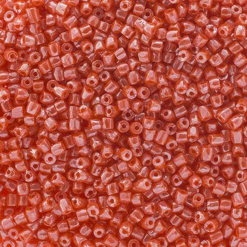 Sundaylace Creations & Bling 3-cut Beads 3 Cut 9/0 Beads Opaque Dark Orange Luster Loose