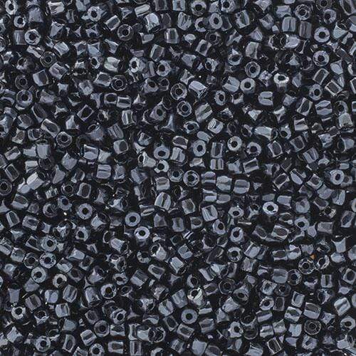 3 Cut 9/0 Beads Opaque Gunmetal Metallic *HANK 3-cut Beads