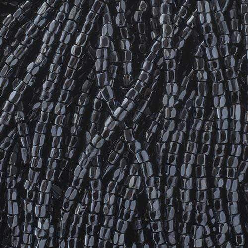 3 Cut 9/0 Beads Opaque Gunmetal Metallic *HANK 3-cut Beads