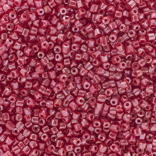 Sundaylace Creations & Bling 3-cut Beads 3 Cut 9/0 Beads Opaque Light Red Luster Loose, 22g