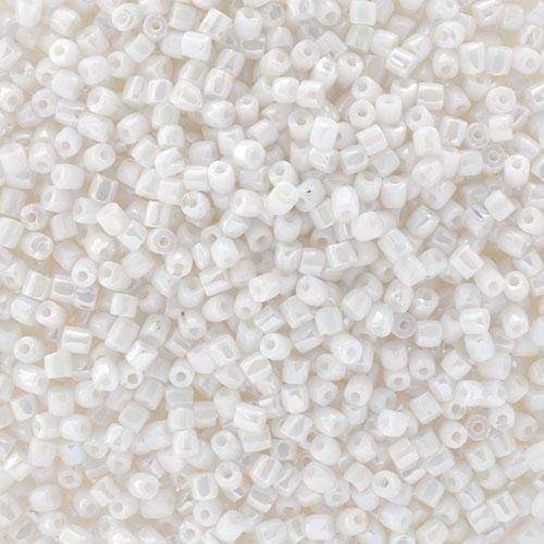Sundaylace Creations & Bling 3-cut Beads 3 Cut 9/0 Beads Opaque White Rainbow AB Loose