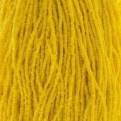 Preciosa 3-cut Beads 3 Cut 9/0 Beads Opaque Yellow Lemon Strung *Hank