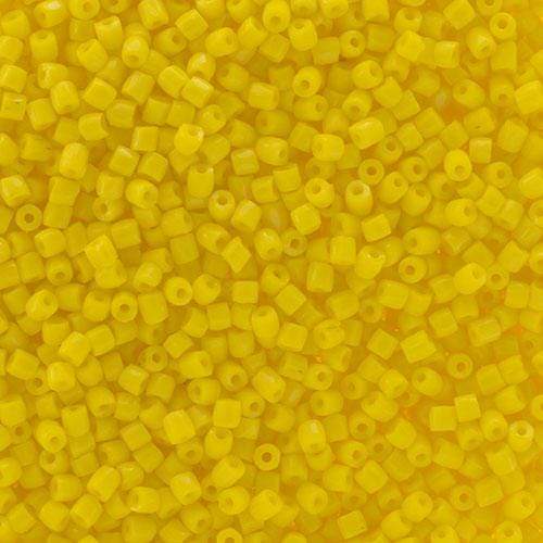 Preciosa 3-cut Beads 3 Cut 9/0 Beads Opaque Yellow Lemon Strung *Hank