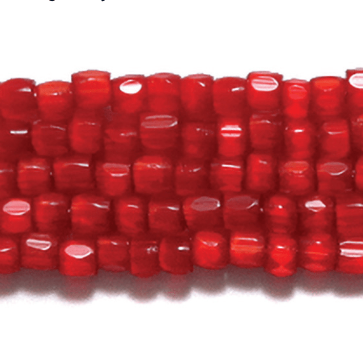 3 Cut 9/0 Beads RED Satin Preciosa *Limited time Hank *RARE* 3-cut Beads