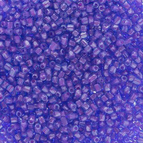 Sundaylace Creations & Bling 3-cut Beads 3 Cut 9/0 Beads Transparent Fuchsia Color Lined Loose
