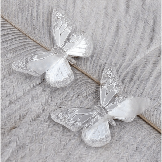 Sundaylace Creations & Bling Mirror Gems 30mm Clear Silver Mirror Butterfly, Glue on, Mirror Resin Gem