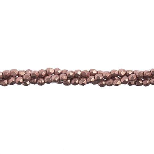 Sundaylace Creations & Bling Fire Polished Beads 3mm Czech Fire Polish, Saturated Metallic Blooming Dahlia