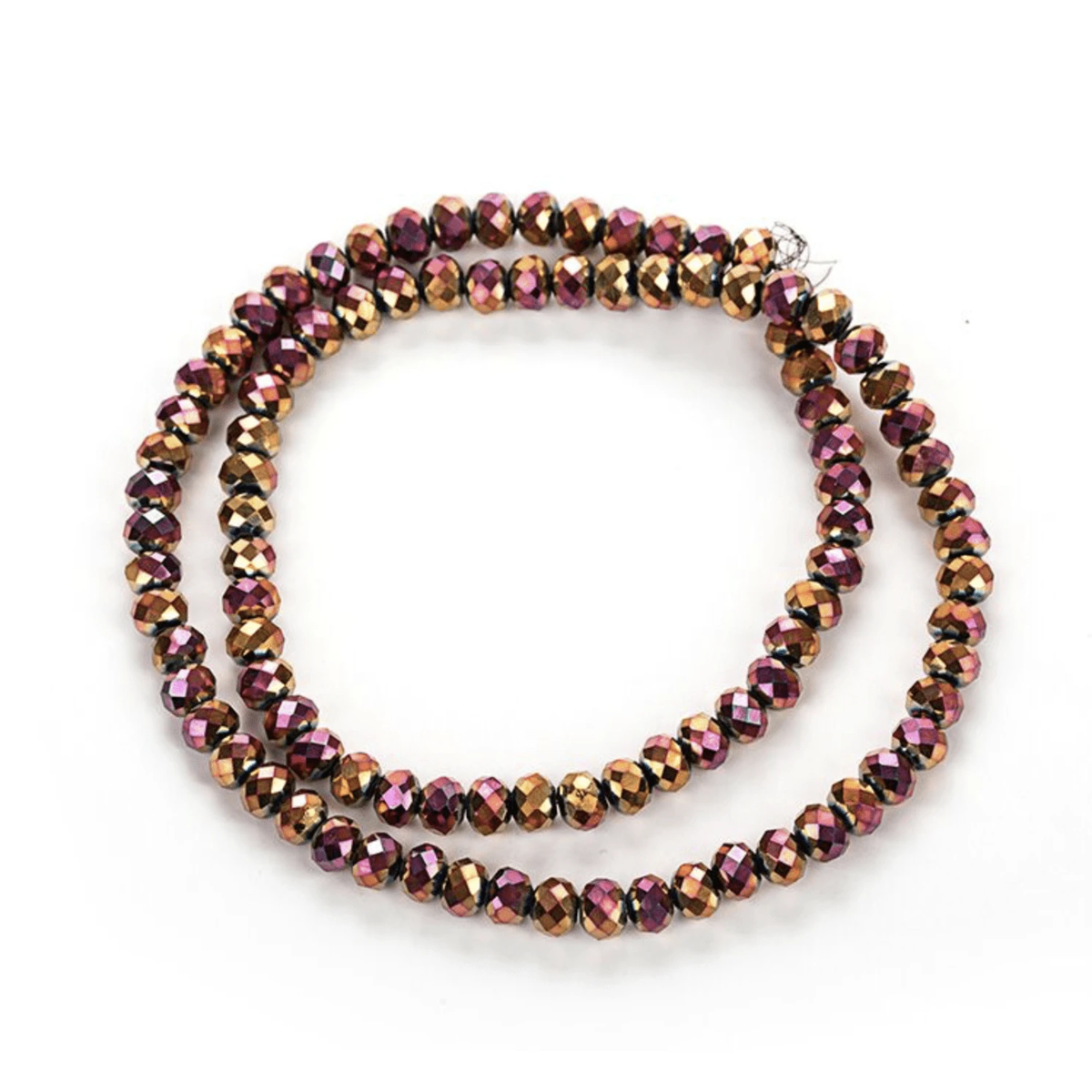 Sundaylace Creations & Bling Rondelle Beads Red Gold-Rose Gold Metallic / 2x3mm 2*3mm Metallic Finish Glass Crystal Faceted Rondelle Beads