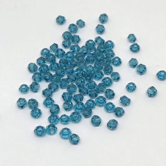Sundaylace Creations & Bling Bicone Beads 3mm Ocean Blue Aqua  colour, Grade AAA Bicone Beads