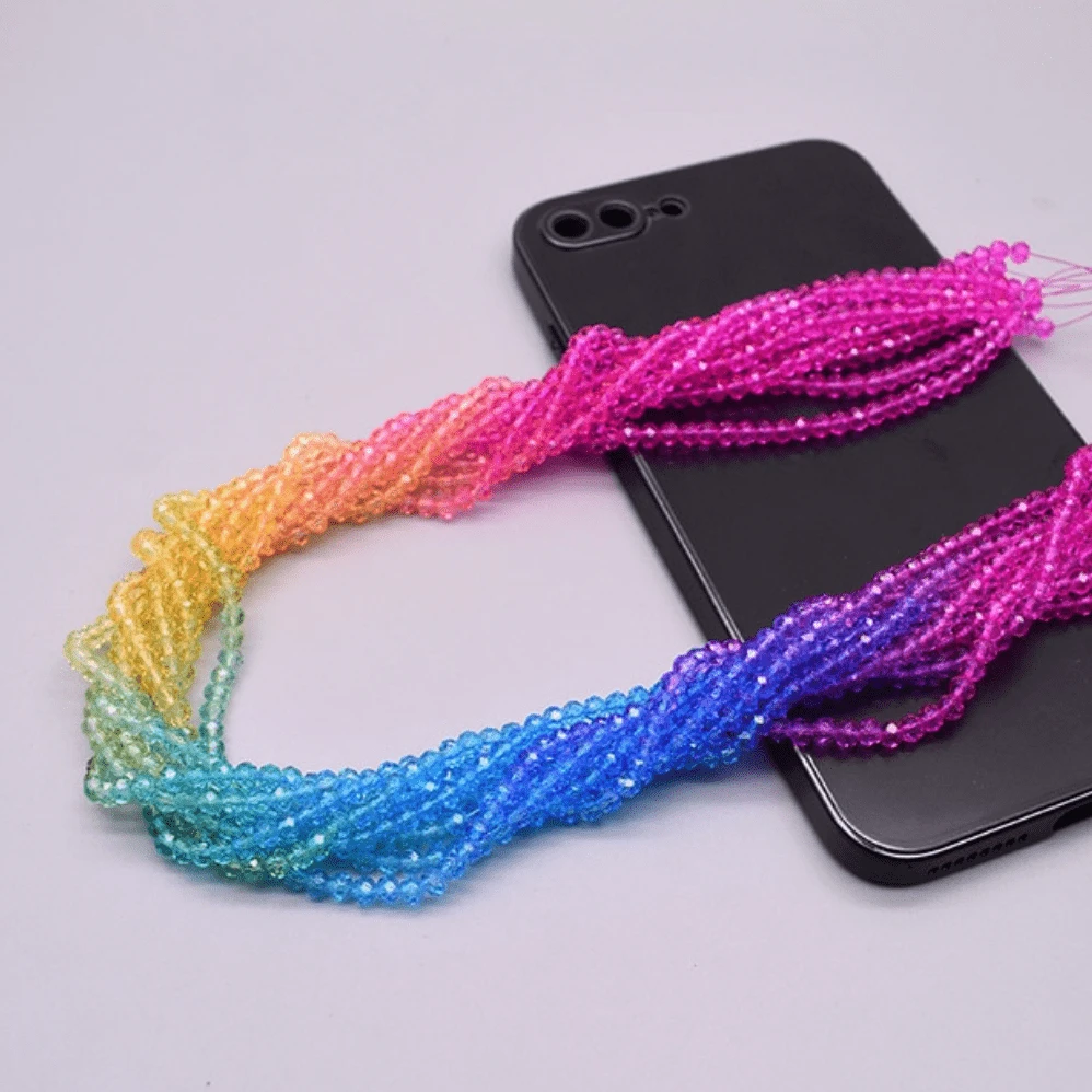 Sundaylace Creations & Bling Rondelle Beads 3mm Rainbow Dyed Crystal Ombre Faceted Rondelle Beads 135 pcs