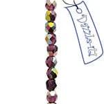 Sundaylace Creations & Bling Fire Polished Beads 4mm Amethyst AB *Darker Half Coat* Transparent, Czech Fire Polished Beads