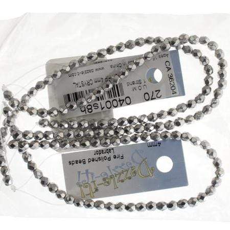 Sundaylace Creations & Bling Fire Polished Beads 4mm Crystal Full Labrador, Czech Fire Polished