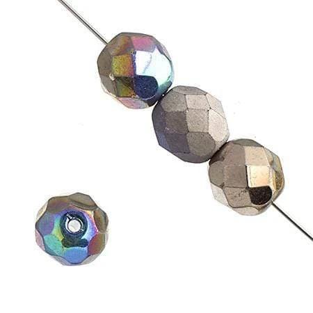 John Beads Fire Polished Beads 4mm Crystal/ Glitter Argentic Shine/Matte *Taupe Fire Polished Beads