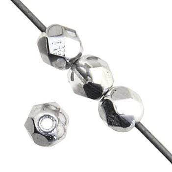 Czech Fire Polished Beads 4mm Crystal Labrador half coat, Czech Fire Polish